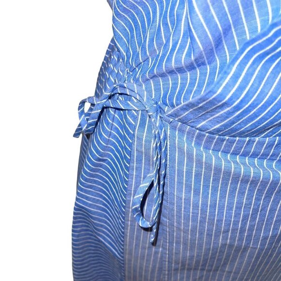 Joie Hepzibah Midi Wrap Dress Womens Size Medium Asymmetric Striped Cotton Voile - Picture 7 of 11